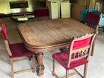 Brocante antieke eettafel met 4 bijbehorende stoelen, Huis en Inrichting, Complete eetkamers, Ophalen, Gebruikt, Brocante retro romantisch antiek