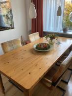 Grene tafel. Heel licht beschadigd., Huis en Inrichting, Tafels | Eettafels, Ophalen, Gebruikt, 200 cm of meer, 50 tot 100 cm