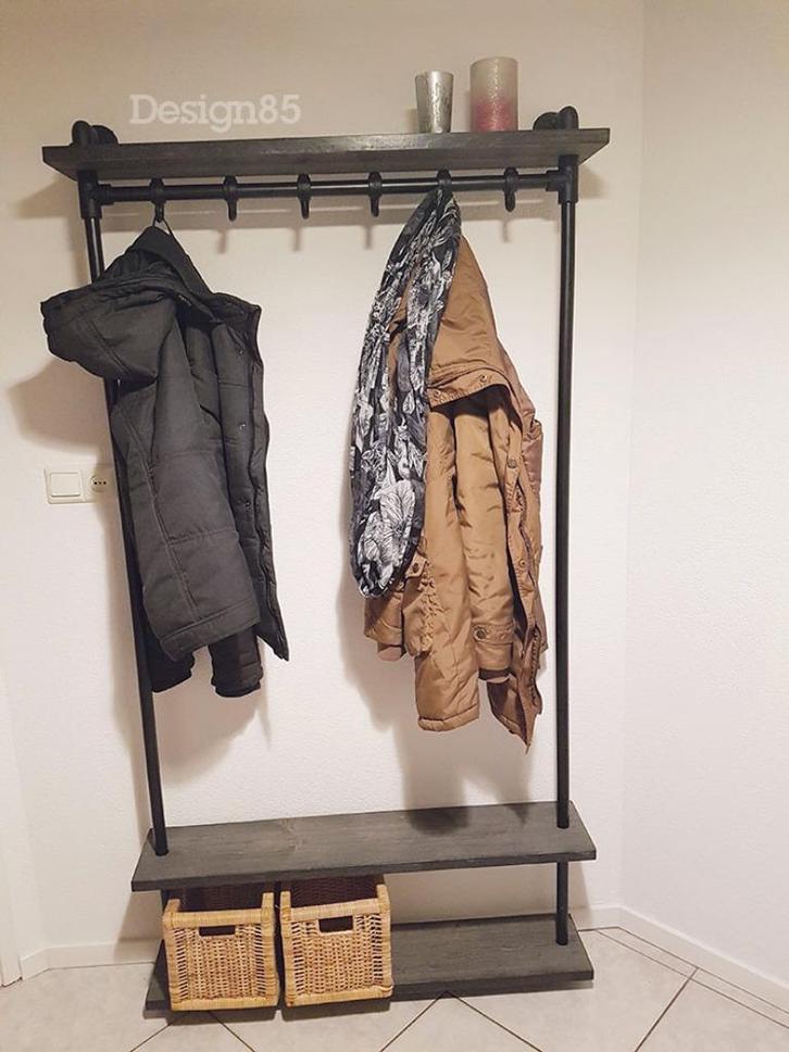 Kapstok I Diverse kleuren I Verstelbare legplanken, Huis en Inrichting, Woonaccessoires | Kapstokken, Nieuw, Wandkapstok, 200 cm of meer