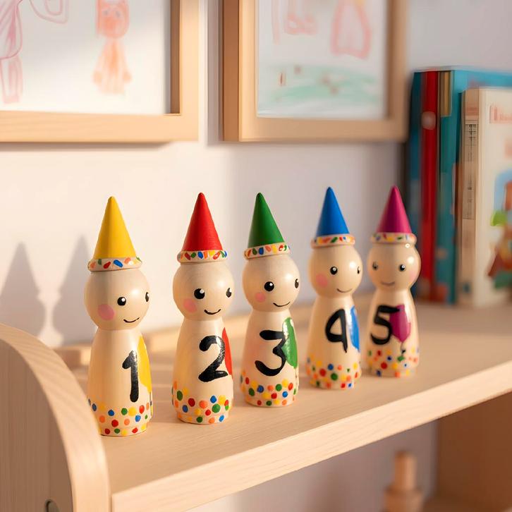Houten Feest pegdoll, Kinderen en Baby's, Speelgoed | Houten speelgoed, Nieuw, Overige typen, Ophalen of Verzenden