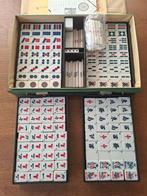 Mahjong Mahjongg Mah-Jong - groene koffer - bamboe, Ophalen of Verzenden