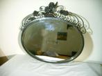 Ovale spiegel in smeedijzeren rand, Ophalen of Verzenden, Zo goed als nieuw, Minder dan 100 cm, Ovaal