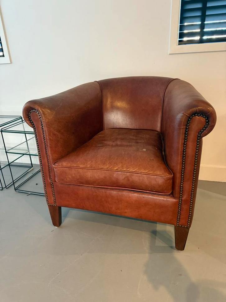 Bendic club Fauteuil - Stijlvolle leren zetel, Huis en Inrichting, Fauteuils, Gebruikt, Leer, 50 tot 75 cm, 75 tot 100 cm, Ophalen
