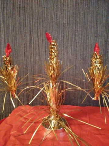 Vintage kerstkandelaars goud/fluweel. 2stuks!!! beschikbaar voor biedingen