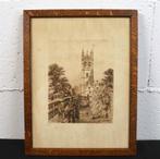 Vintalage: Kerktoren aan de rivier, Antiek en Kunst, Kunst | Litho's en Zeefdrukken, Ophalen