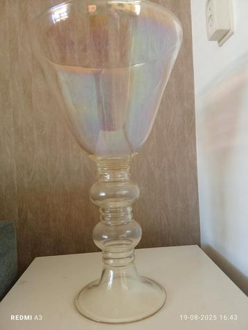 XXL Handgemaakte Bokaal - 50cm - Iriserend Glas beschikbaar voor biedingen
