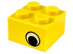 Lego brick 2x2 yellow/geel met oogjes aan twee kanten, Ophalen of Verzenden, Lego, Zo goed als nieuw, Losse stenen