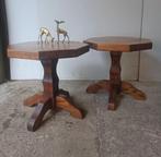 Vintage brutalist zwaar massief eiken tafeltje bijzettafel, Antiek en Kunst, Antiek | Meubels | Tafels, Ophalen of Verzenden