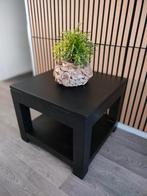Mat zwarte salontafel / bijzettafel / koffie tafel met lade, Ophalen, 50 tot 100 cm, 50 tot 75 cm, Vierkant