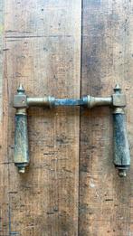 Hele oude Deurklink ANTIEK messing / hout vintage klink kruk, Antiek en Kunst, Ophalen of Verzenden