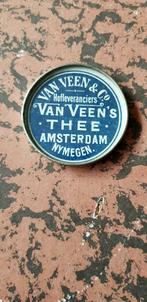 Van Veen's thee reclame zakspiegeltje blauw, Ophalen of Verzenden, Gebruikt, Gebruiksvoorwerp