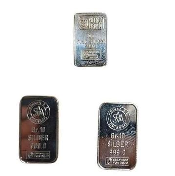 3x 10 gram zilverbaar beschikbaar voor biedingen