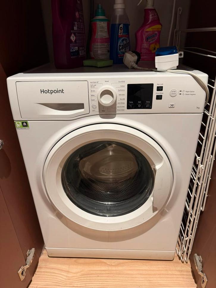 Hotpoint Wasmachine 7kg, 1400 toeren, Witgoed en Apparatuur, Wasmachines, Gebruikt, Voorlader, 6 tot 8 kg, 85 tot 90 cm, 1200 tot 1600 toeren