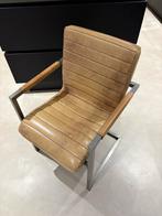 6 Goossens Sturdy lederen eetkamerstoelen - Industrieel, Huis en Inrichting, Stoelen, Ophalen, Industrial