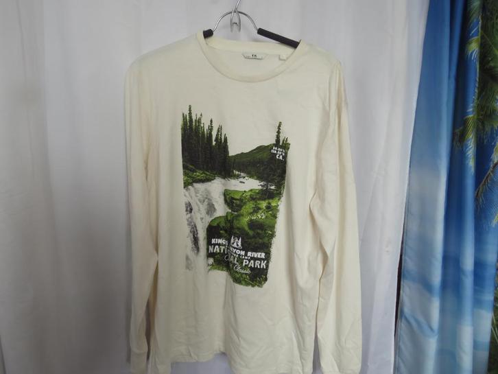 canyon print nieuw creme shirt lange mouwen mt L C&A, Kleding | Heren, T-shirts, Nieuw, Maat 48/50 (M), Wit, Ophalen of Verzenden