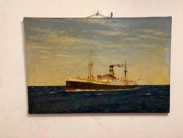 Schilderij van de 'SS Jonge Elisabeth', Antiek en Kunst, Kunst | Schilderijen | Klassiek, Ophalen of Verzenden