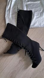 Prachtige veterlaars open teen nieuw maat 36, Ophalen of Verzenden, Nieuw, Zwart, Hoge laarzen