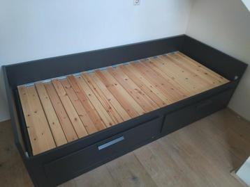 Ikea Brimnes Bedbank met 2 Lades, Zwart  beschikbaar voor biedingen