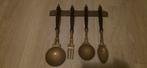 Antiek messing keukengerei wandrek, Ophalen of Verzenden