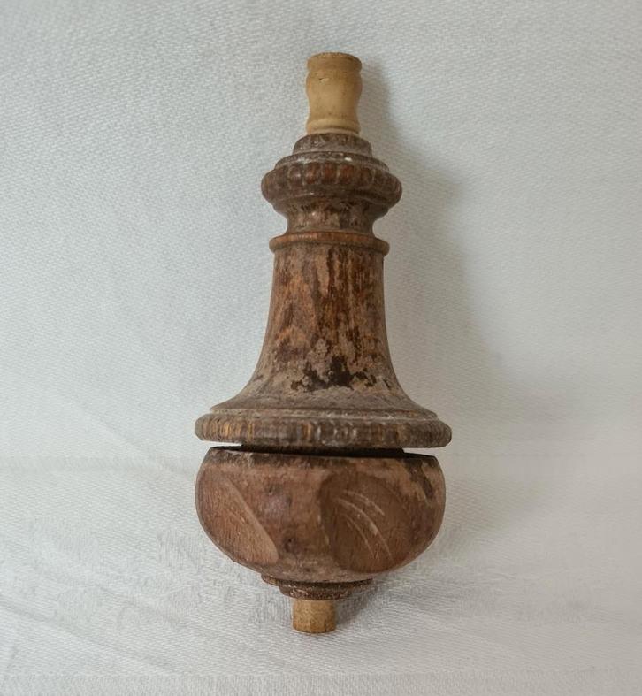 Antieke Houten Bediende Bel - Sfeervolle Vintage Butlers Bel, Antiek en Kunst, Curiosa en Brocante, Ophalen of Verzenden