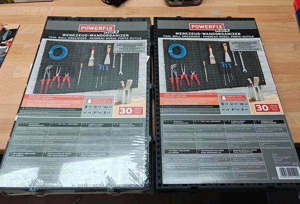2 stuks, totaal 6 platen Powerfix Profi Wandorganizer nieuw, Doe-het-zelf en Verbouw, Gereedschapskisten, Nieuw, Gevuld, Ophalen of Verzenden
