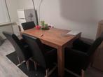 Eettafel met 6 stoelen, Huis en Inrichting, Tafels | Eettafels, Ophalen, 100 tot 150 cm, Eikenhout, Zo goed als nieuw