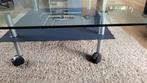 Design salontafel op wieltjes, Huis en Inrichting, Ophalen, Gebruikt, 100 tot 150 cm, Design
