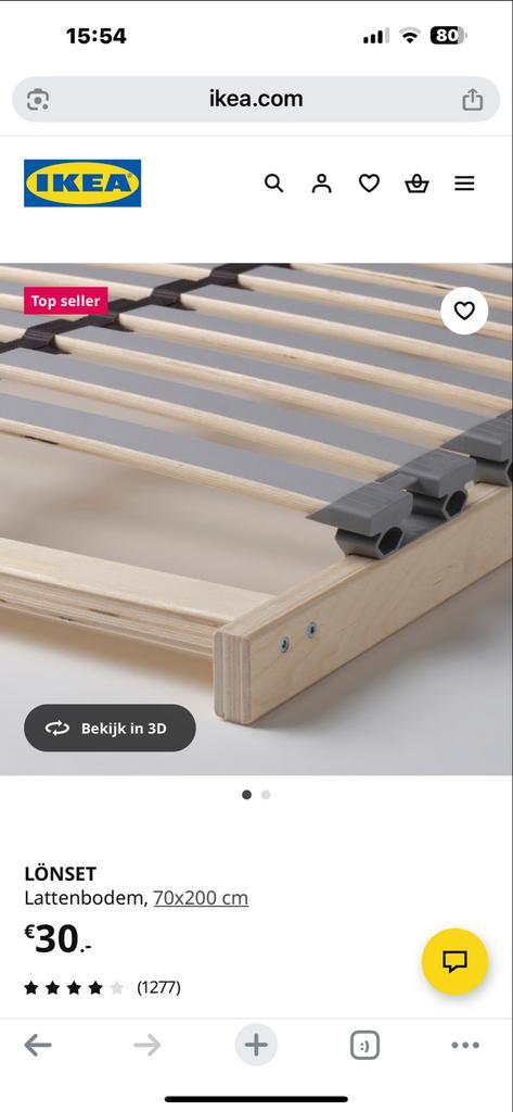 Lonset lattenbodem 80x200 - Zo goed als nieuw!, Huis en Inrichting, Slaapkamer | Matrassen en Bedbodems, Zo goed als nieuw, Bedbodem