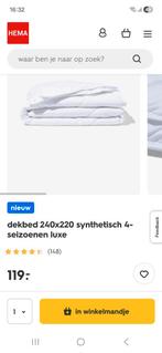 4 Seizoenen Synthetisch Dekbed Hema 240x220, Wit, Tweepersoons, Ophalen of Verzenden, Deken of Dekbed