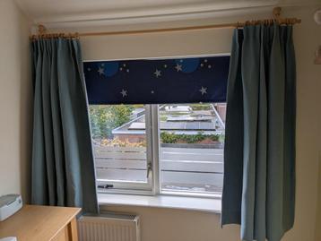 2 paar gordijnen voor kinderkamer 140x100 cm per stuk, blauw beschikbaar voor biedingen