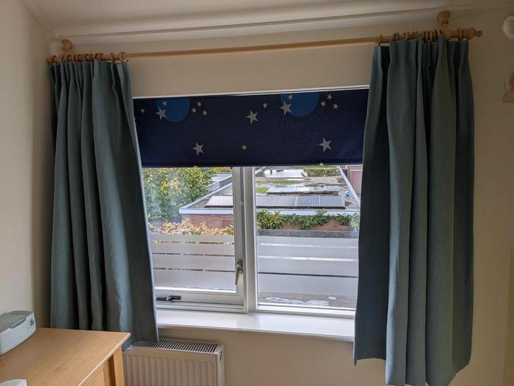 2 paar gordijnen voor kinderkamer 140x100 cm per stuk, blauw, Huis en Inrichting, Stoffering | Gordijnen en Lamellen, Zo goed als nieuw