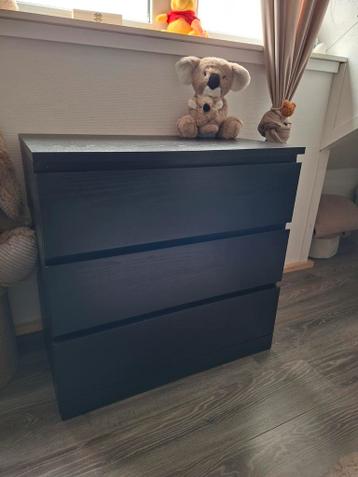 Ikea Malm Zwart met 3 lades - afbeelding 2