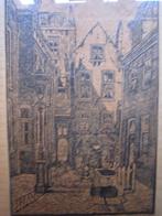 DEN HAAG, 't Oude Hofje, o/h Noordeinde,Hout/Linosnede, Antiek en Kunst, Kunst | Litho's en Zeefdrukken, Ophalen of Verzenden