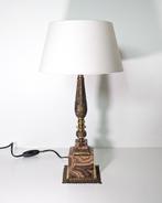 Vintage Marmeren / Messing Tafellamp | Hollywood Regency, Huis en Inrichting, Lampen | Tafellampen, Minder dan 50 cm, Gebruikt