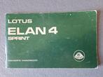 Owner's Handbook LOTUS ELAN 4 SPRINT - 1972 Engels, Ophalen of Verzenden