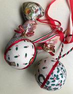 Kerstballen van stof en papier (maché) figuurtjes, Ophalen of Verzenden, Zo goed als nieuw