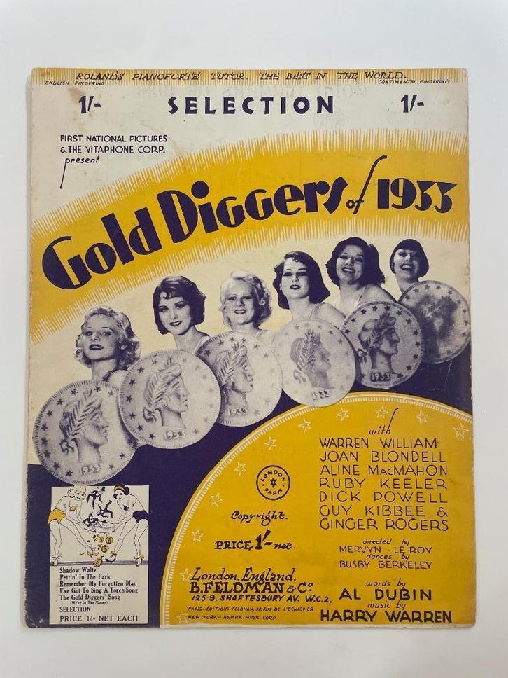 originele bladmuziek, UK 1933, Gold Diggers of 1933, Muziek en Instrumenten, Bladmuziek, Gebruikt, Artiest of Componist, Piano