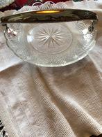 Kristallen schaal  met zilveren hengsel, Antiek en Kunst, Antiek | Goud en Zilver, Ophalen of Verzenden, Zilver