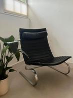 PK20 fauteuil Poul Kjærholm - zwart leer / RVS, Ophalen, Zo goed als nieuw