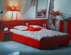 Tweepersoons bed met ombouw en handverstelbare spiraalbodems, Huis en Inrichting, Slaapkamer | Bedden, 160 cm, Overige materialen