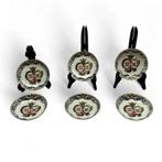 6x 18e eeuwse Chinees porseleinen schotels met 2 monogrammen, Ophalen of Verzenden