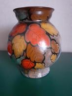 Vintage Plateel Vaas Gouda - Prachtig Decor!, Gebruikt, Overige kleuren, Aardewerk of Porselein, Ophalen of Verzenden