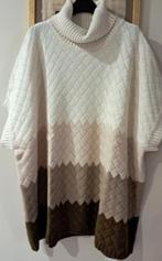 Poncho wolwit bruin 44/46, Kleding | Dames, Verzenden, Nieuw, Maat 42/44 (L), Wit