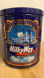 Groot Milky Way rond chocola blikje / Milky Way trommel, Gebruikt, Ophalen of Verzenden