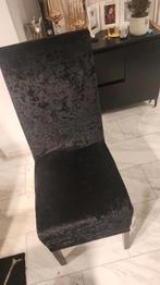4x zwarte velvet stoelhoezen, Huis en Inrichting, Ophalen of Verzenden, Zo goed als nieuw