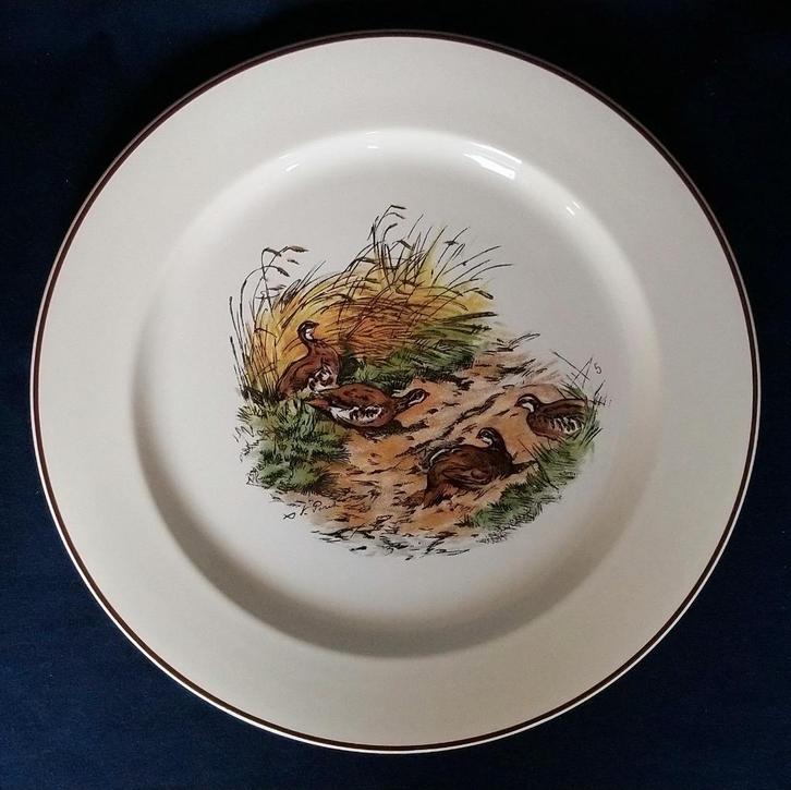 Villeroy & Boch Fontainebleau - groot bord met kwartels, Huis en Inrichting, Keuken | Servies, Bord(en), Overige stijlen, Porselein