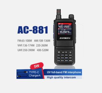 Anysecu AC-881 6 Band Transceiver 5W + AIR  beschikbaar voor biedingen