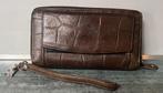 By LouLou. Leren croco portemonnee., Ophalen of Verzenden, Zo goed als nieuw, Bruin, Leer