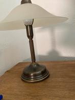 Vintage Tafellamp met Glazen Kap, Ophalen, Gebruikt, Glas, Minder dan 100 cm