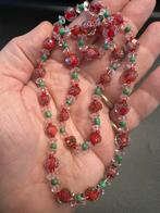 Voor Kerst?mooie ketting met rode lampwork geslepen kralen, Ophalen of Verzenden, Zo goed als nieuw